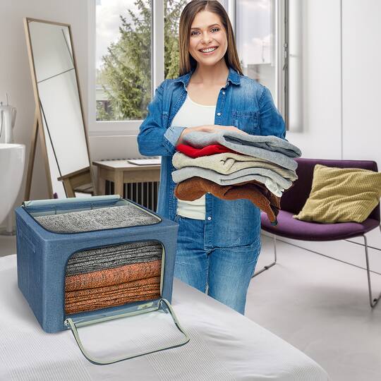 Sorbus Foldable & Stackable Storage Bags with Windows Set